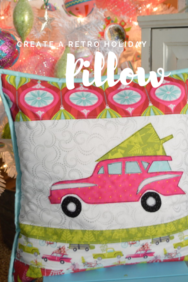 Retro Car Holiday Pillow