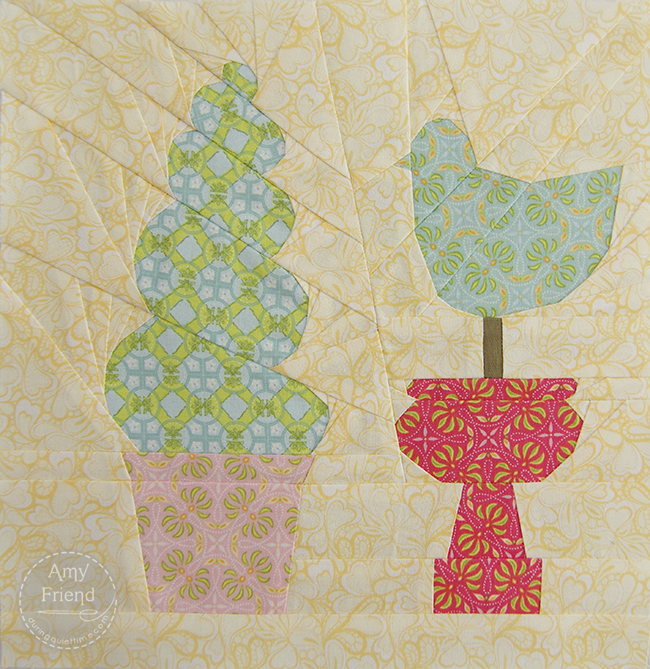 Topiary Paper Pieced Block by Amy Friend