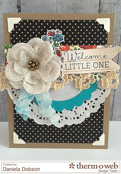 Welcome little one card by Daniela Dobson Therm O Web
