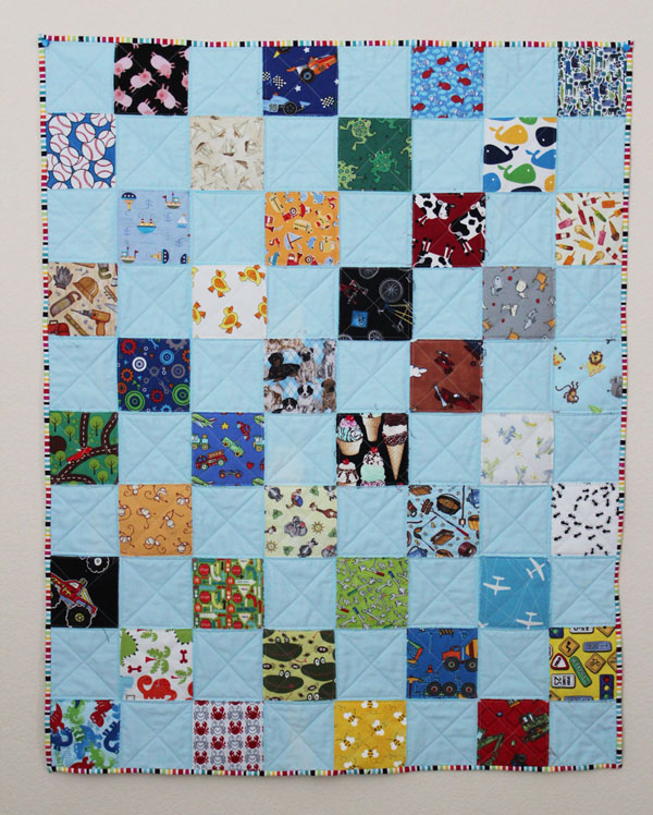 i spy quilt top fused together instead of piecing