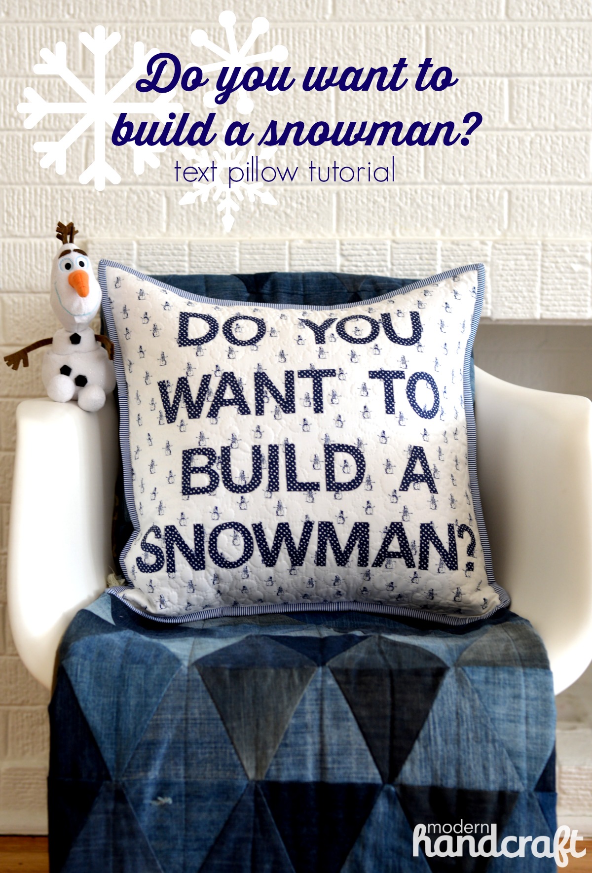 Olaf Snowman HeantBond Fleece Pillow Tutorial