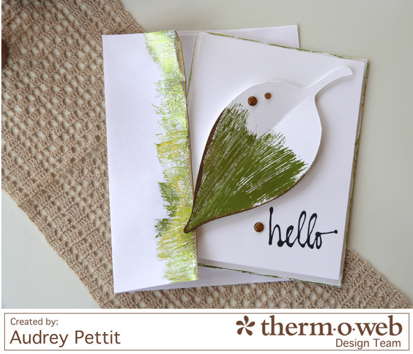 AudreyPettit Thermoweb Deco Foil Hello Card