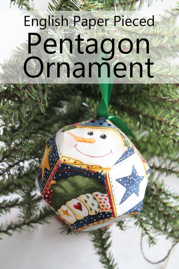 English Paper Pieced Pentagon Ornament