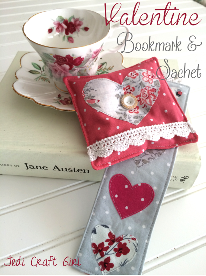 valentine bookmark and sachet