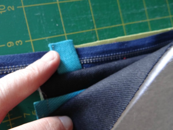 second sewing of zipper