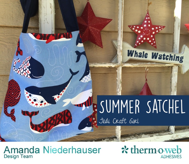Summer HeatnBond Whale Tote Bag