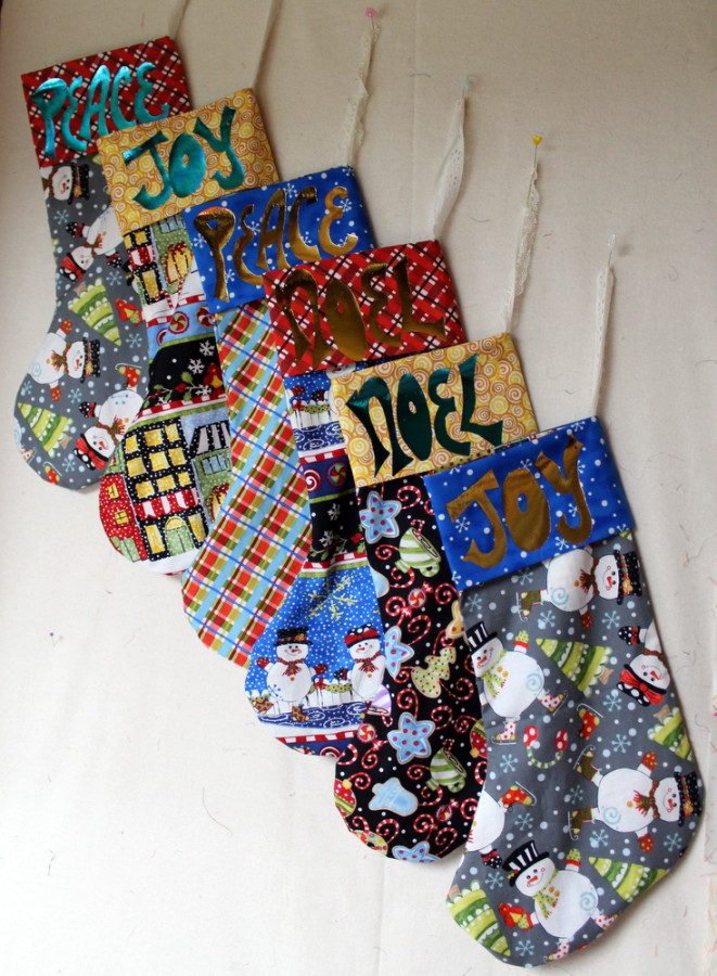 Holiday Stockings with deco foil