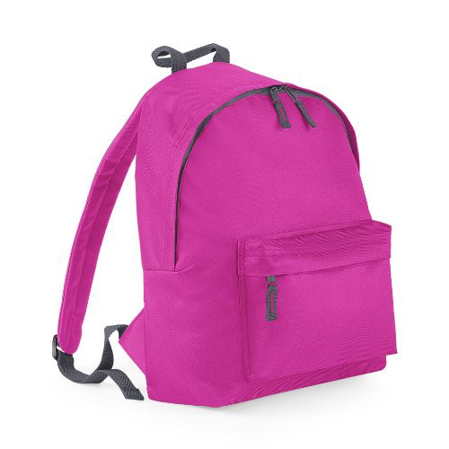 Plain-2-Pocket-Backpack-Rucksack-School-Bag-Choose-Your-Colour-Fuschia-Pink-0-500x500