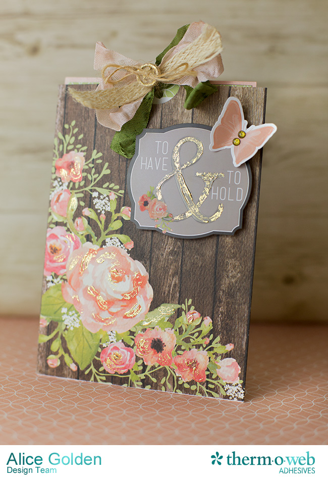 Alice Golden DecoFoil Rustic Elegance Wedding Gift Card Holder 1