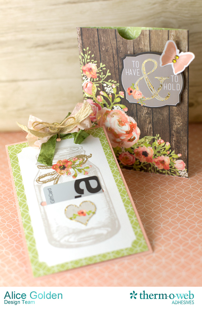 Alice Golden DecoFoil Rustic Elegance Wedding Gift Card Holder 2
