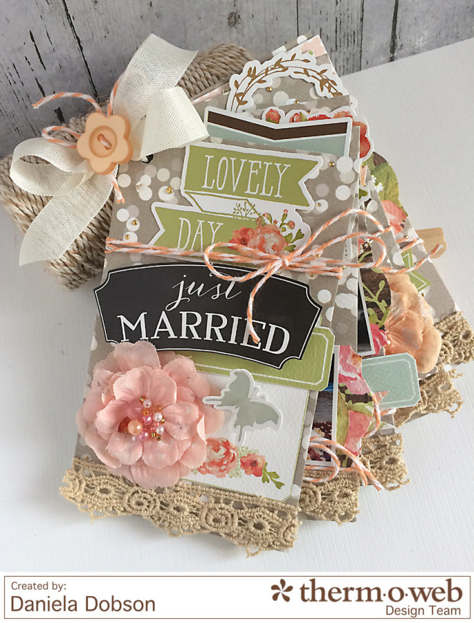 Just Married mini album by Daniela Dobson for Therm O Web