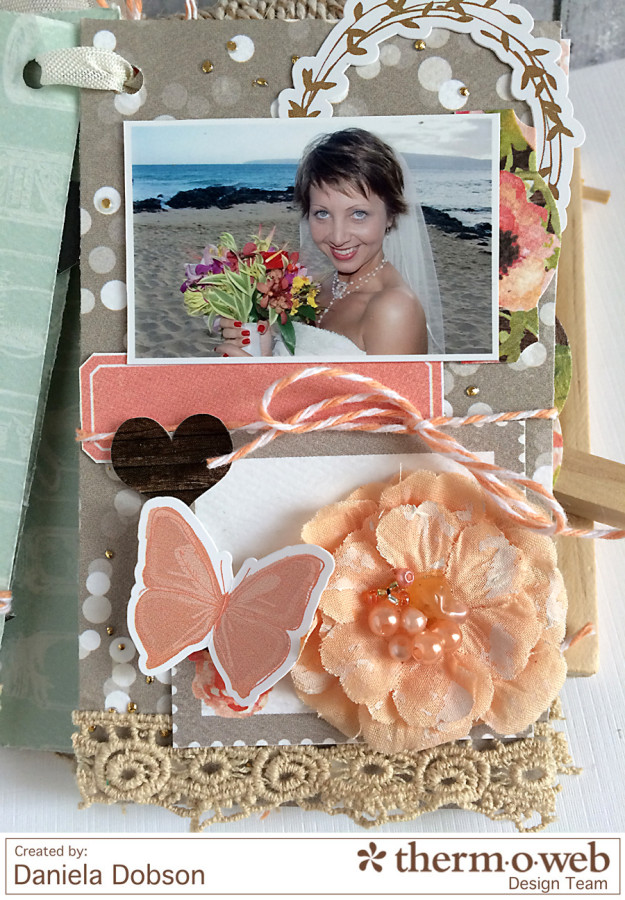 Just Married mini album page 3 by Daniela Dobson for Therm O Web