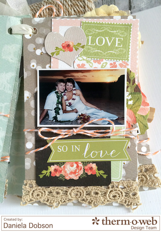Just Married mini album page 4 by Daniela Dobson for Therm O Web