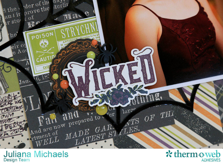 Wicked Halloween Scrapbook Page by Juliana Michaels featuring Therm O Web DecoFoil and Adhesives