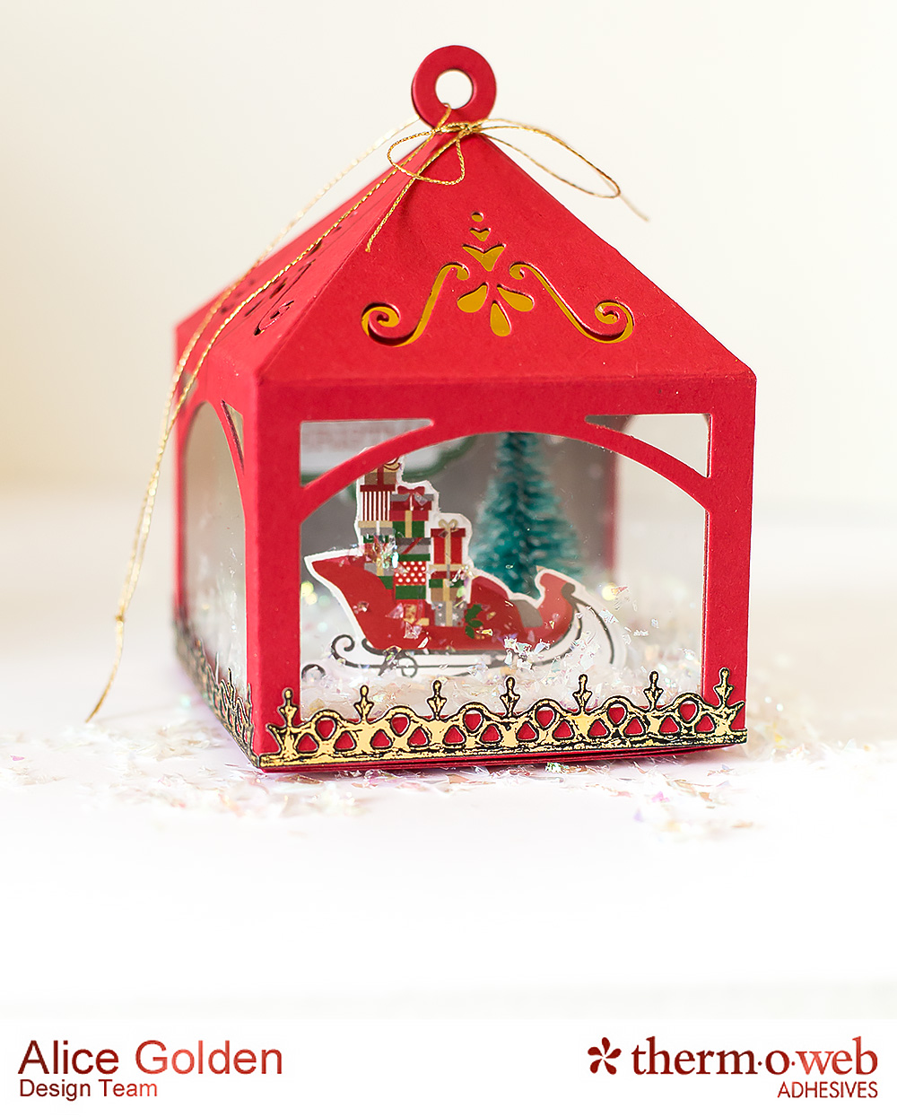 Alice Golden TOW Foiled Christmas Card and Ornament 8