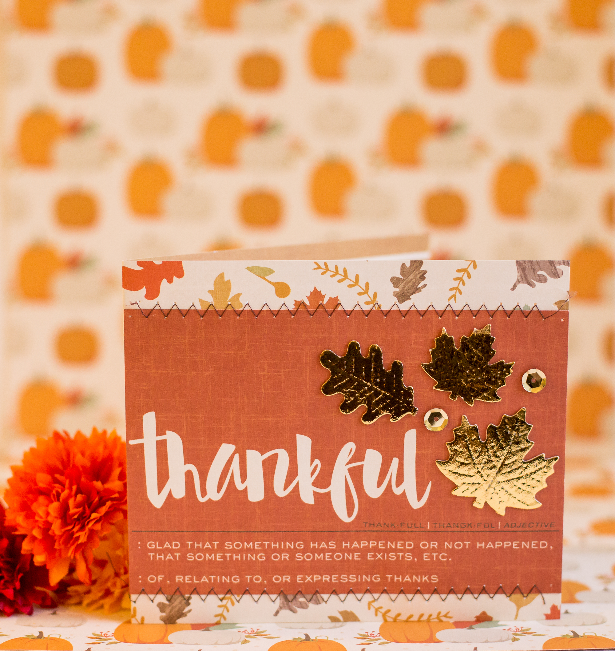 Thankful Gold Deco Foil  Photoplay Card