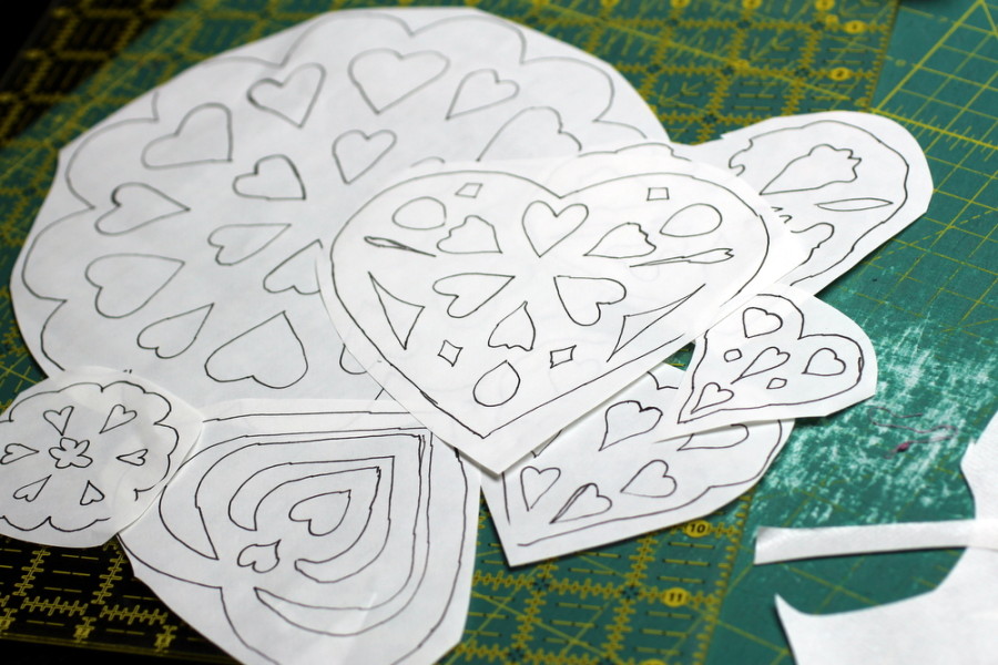 fusible hearts and snowflakes