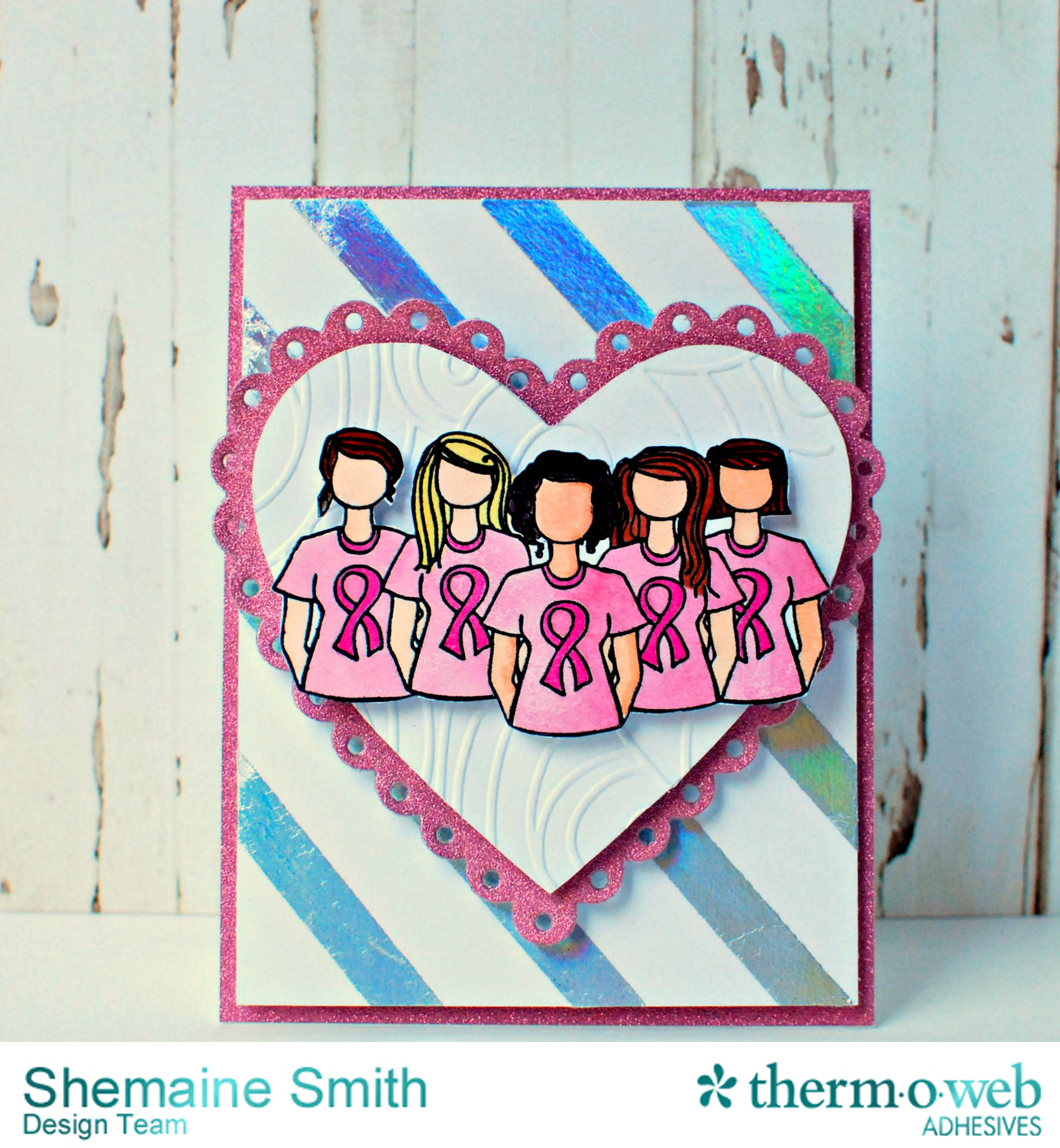 Deco Foil Breast Cancer Awareness Card