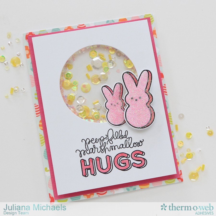 Easter Shaker Box Card Tutorial by Juliana Michaels featuring Therm O Web iCraft Adhesive Sheets 