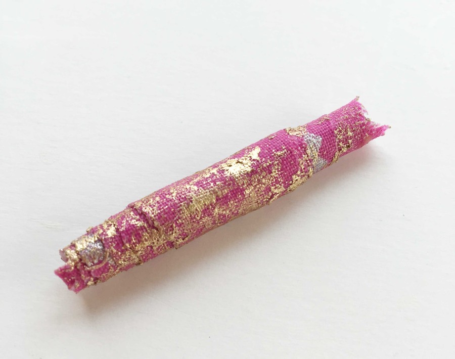 fabric bead with foil