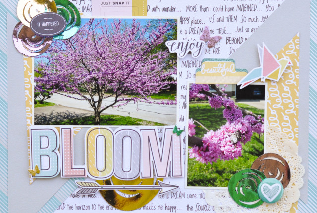 Bloom Deco Foil Scrapbook Page Katrina Hunt