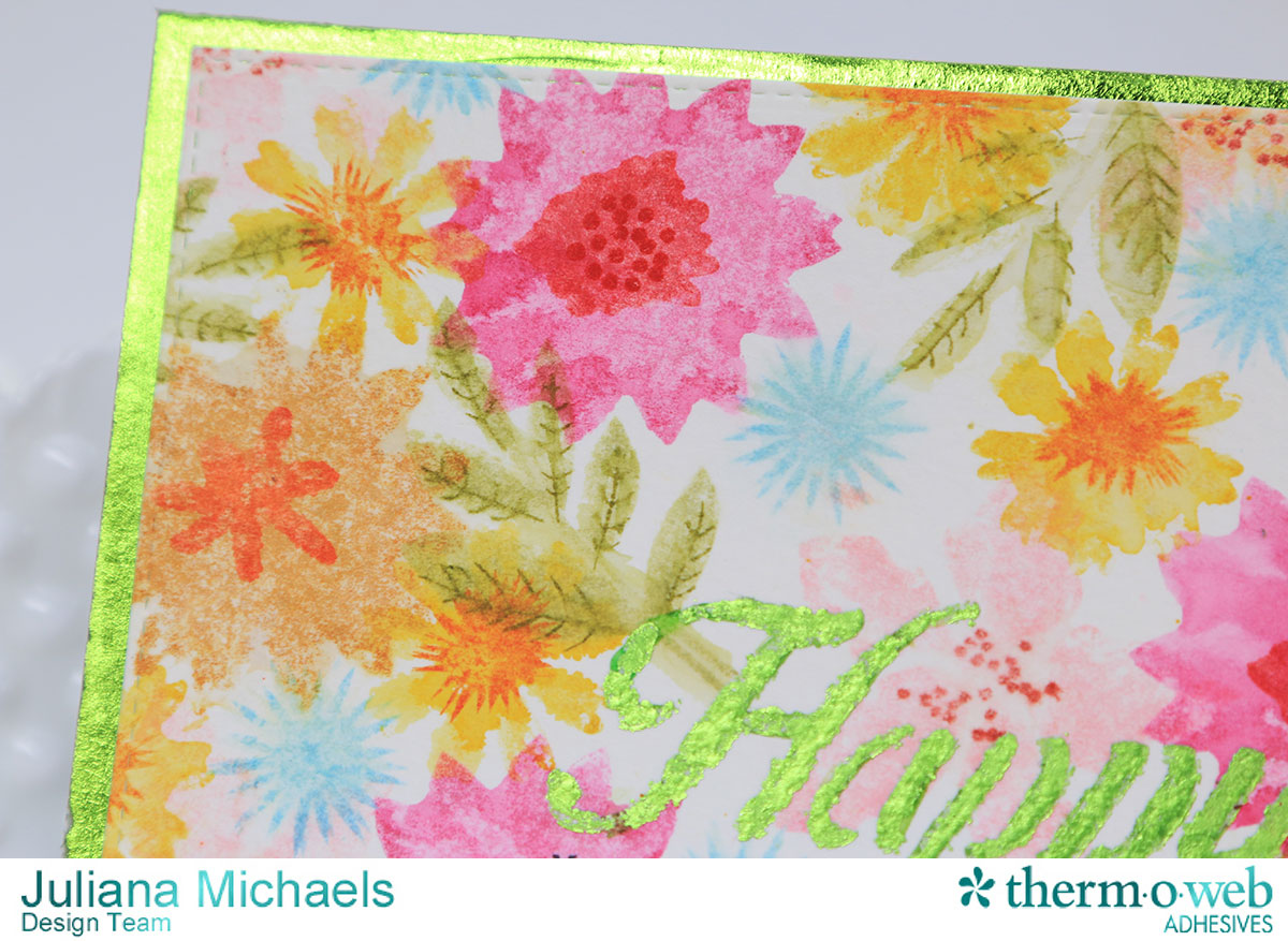 Happy Mothers Day Card by Juliana Michaels featuring Therm O Web Deco Foil, Adhesive Pen, and Stencils