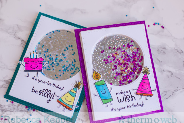 Deco foil Shaker Cards with Taylored Expressions Stamps