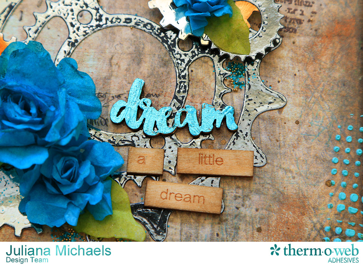 Dream A Little Dream Mixed Media Canvas by Juliana Michaels featuring Therm O Web DecoFoil, Mixed Media Sheets and Adhesives