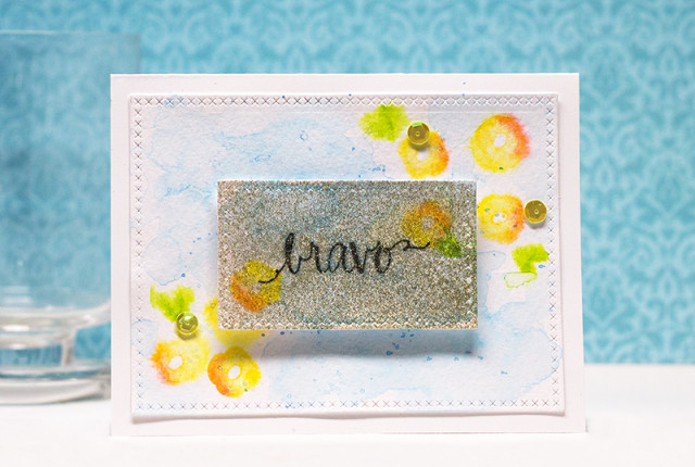 Bravo Glitter Dust Card ThermOWeb Adhesive I Chrissie Tobas