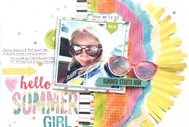 Summer Girl Mixed media layout by Audrey Yeager