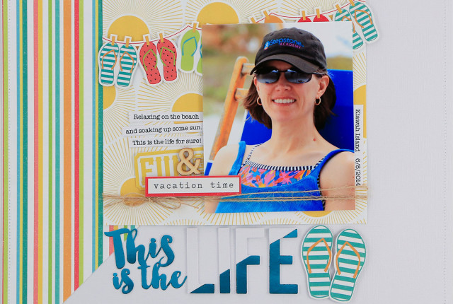 This Is The Life Beach Summer Vacation Scrapbook by Juliana Michaels featuring Therm O Web Deco Foil and Peel N Stick Toner Sheets