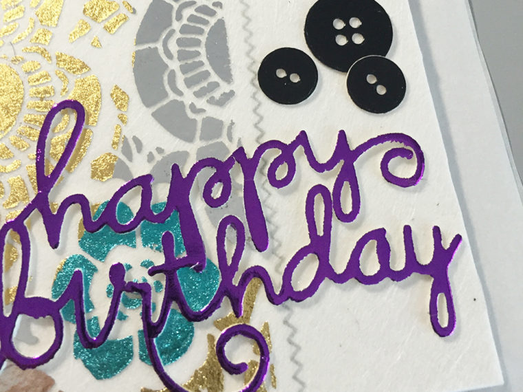 Happy Birthday Embossed Paste Deco Foil Card