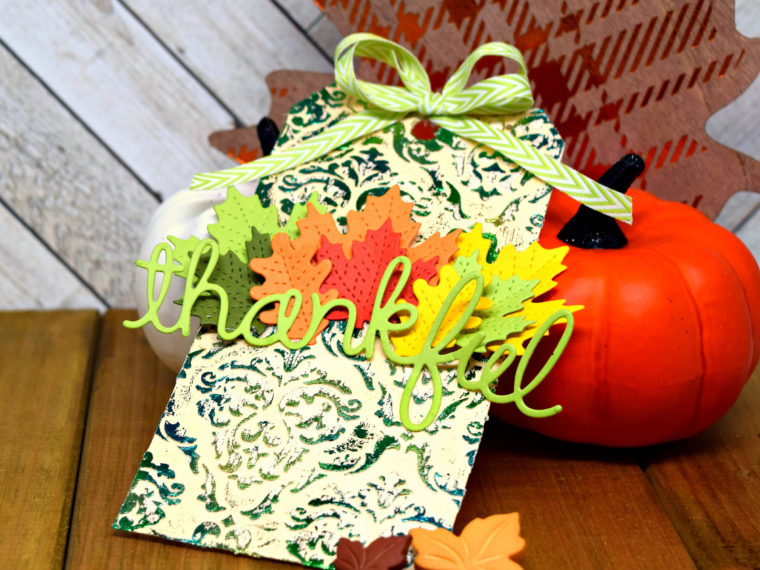 Fall Tag with Deco Foil and Mixed Media Liquid Adhesive