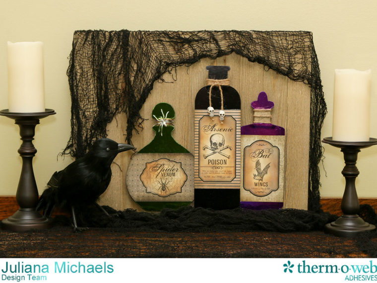 Halloween Wood Plank Home Decor by Juliana Michaels featuring Therm O Web Deco Foil and Adhesives