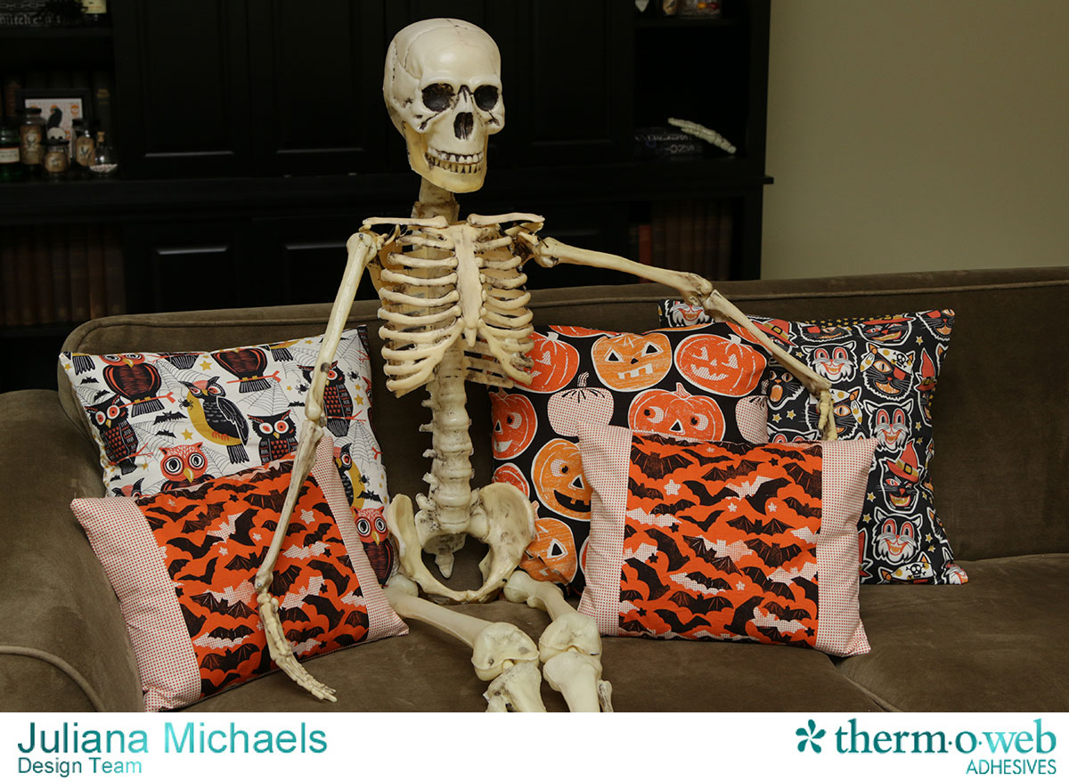 DIY Halloween Envelope Pillow Cover by Juliana Michaels featuring Blend Fabric and Therm O Web Heat N Bond