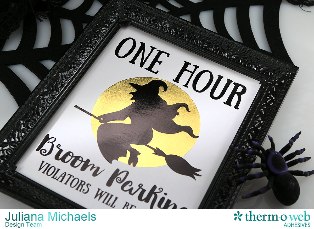 Framed Halloween Decor by Juliana Michaels featuring Therm O Web Decofoil and a free printable