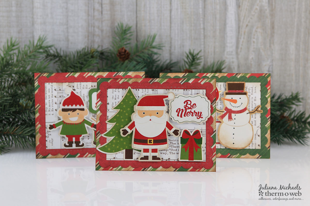 Christmas Cards by Juliana Michaels featuring Therm O Web Mixed Media Adhesive and Glitter