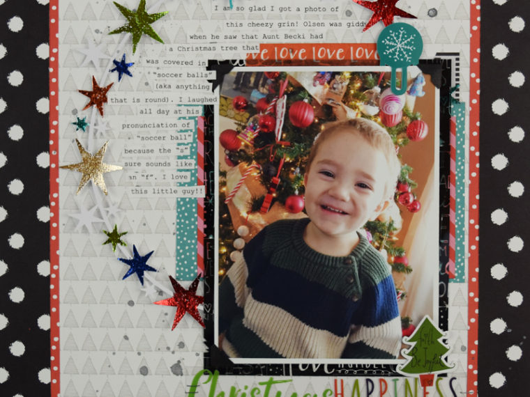 Christmas Happiness by @jbckadams for @thermoweb #Thermoweb #decofoil #scrapbooking #papercrafting