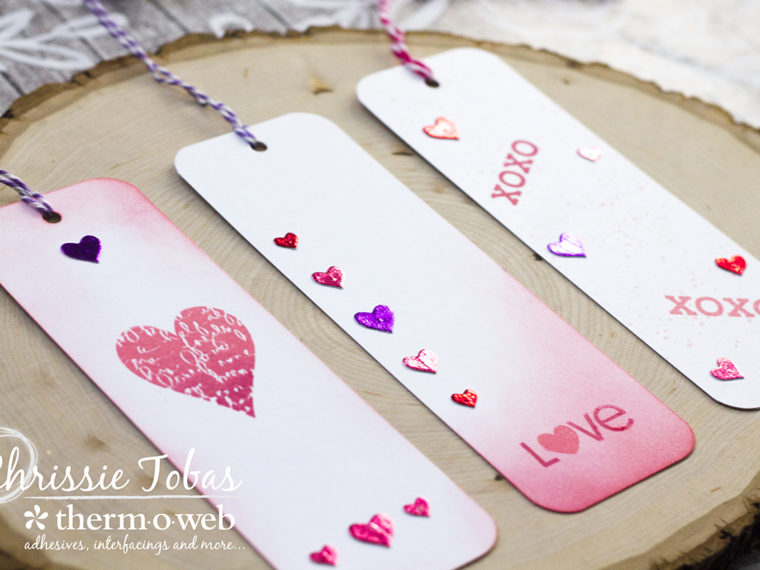 Valentine decofoil bookmarks