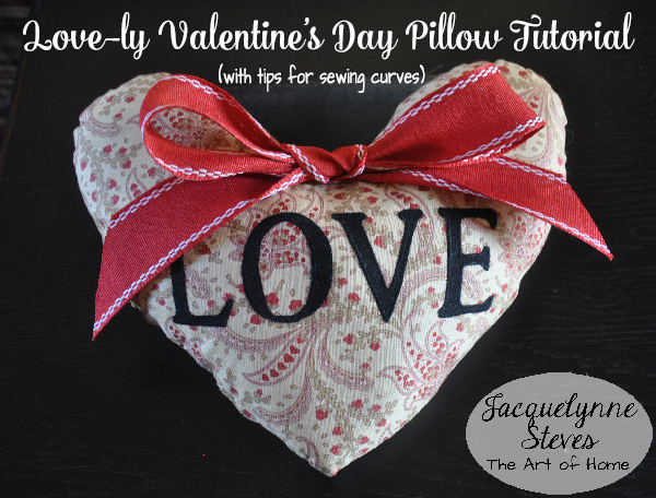Valentine's Day Heart Pillow Tutorial by Jacquelynne Steves
