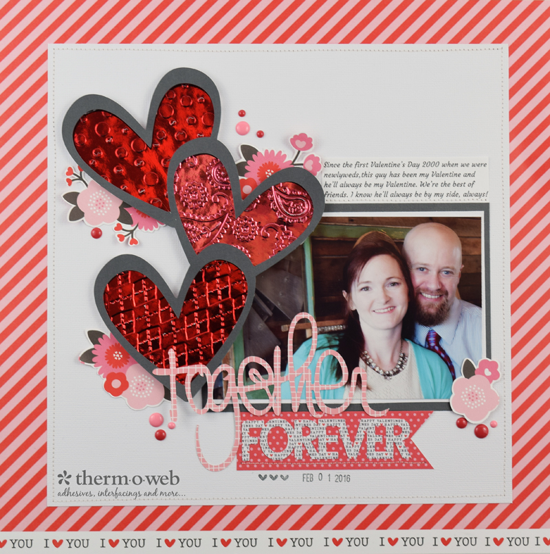 Together Forever DecoFoil Valentine Layout by Becki Adams