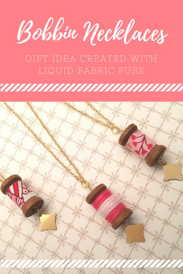Fabric and Thread Bobbin Necklaces by Erin Schlosser