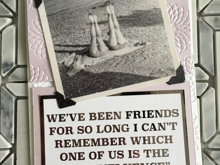 Friendship Card with Glitter Dust Photo Corners