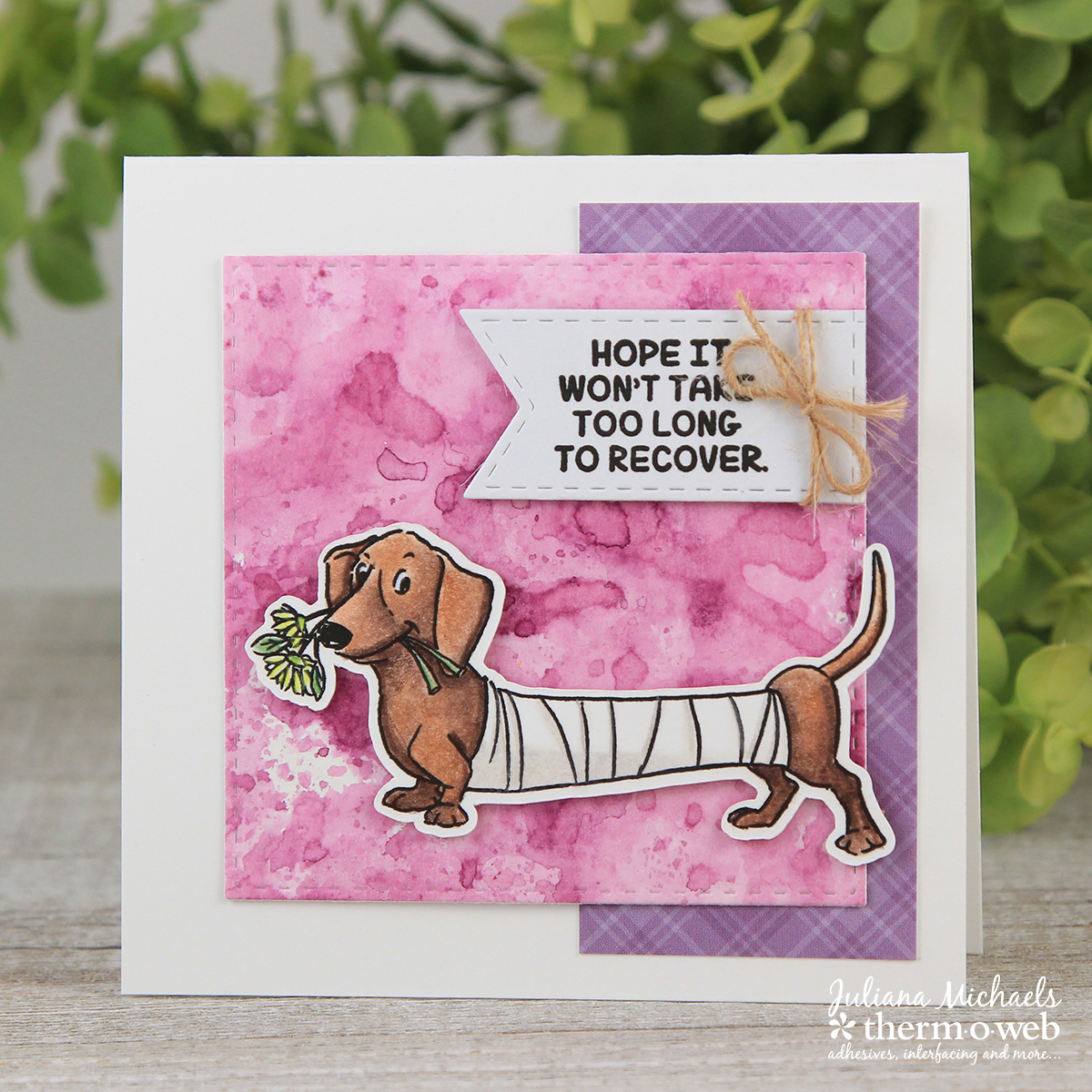 Get Well Cards by Juliana Michaels featuring Therm O Web Adhesives and Art Impressions Doggie Kisses Stamp Set