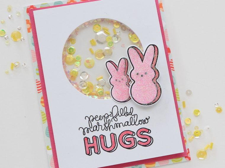 Easter Bunny Peep Shaker Card