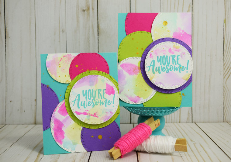 You're Awesome card set created by @jbckadams for @thermoweb #thermoweb #ginakdesigns #cardmaking #handmadecard