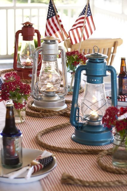 Nautical Themed Fourth of July Table Decor