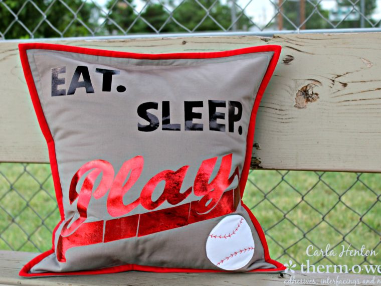 Homerun Baseball Pillow Cover by Carla Henton