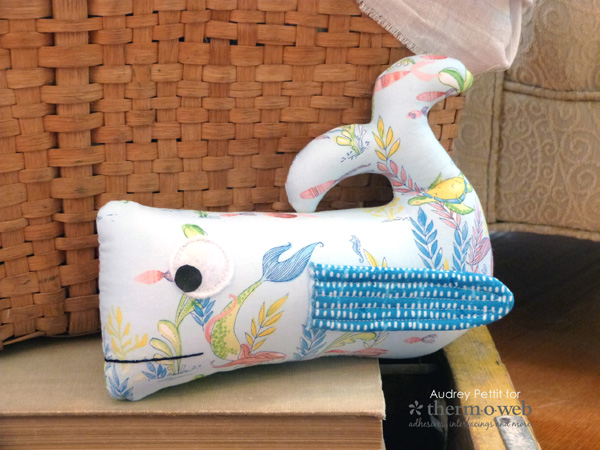 Audrey Pettit Stuffed Whale with Blend Fabrics