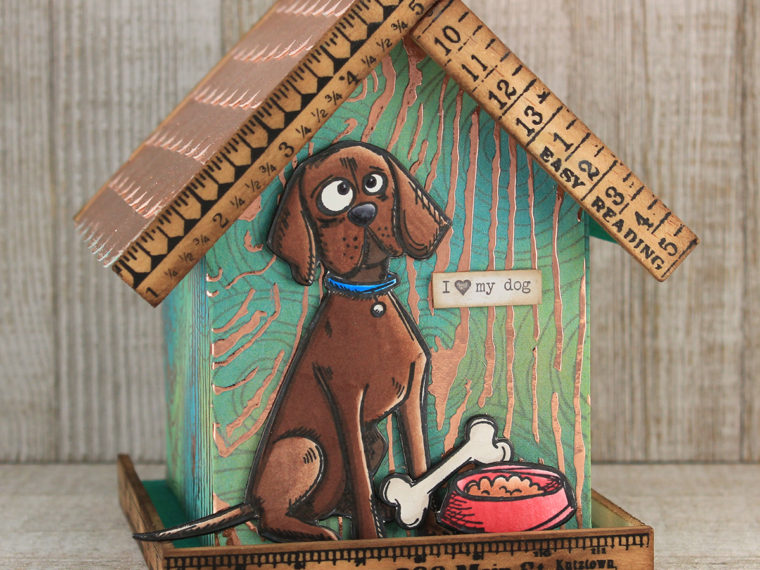 Mixed Media Dog House by Juliana Michaels featuring Therm O Web Deco Foil